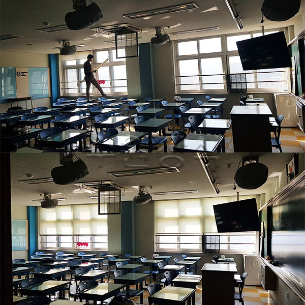 화성고 교실 롤스크린 설치